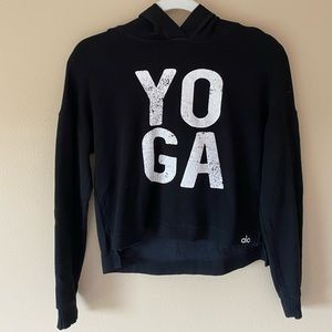 ALO yoga thin sweater with a hood